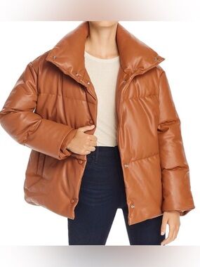 Bagatelle NYC Oversized Faux Leather Puffer Jacket